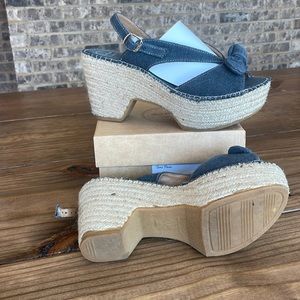 Toni Pons canvas chambray heel sandals